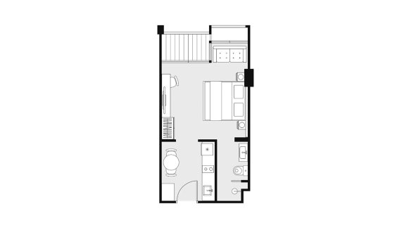 Condominium floor plan, 1 room in Dominion Rawai No. 11006 (2D)