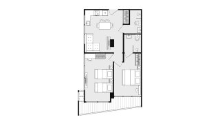 Condominium floor plan, 2 bedrooms in Dominion Rawai No. 11007